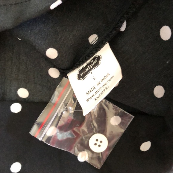 Pajama set polka dot monogram M black/white Mudpie - Picture 6 of 6